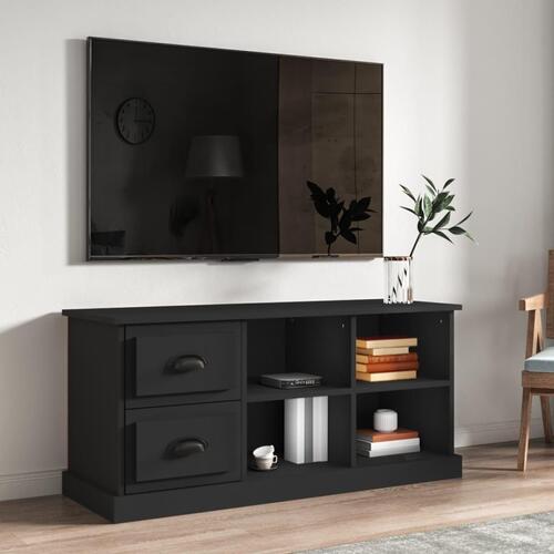 Tv-bord 102x35,5x47,5 cm konstrueret træ sort