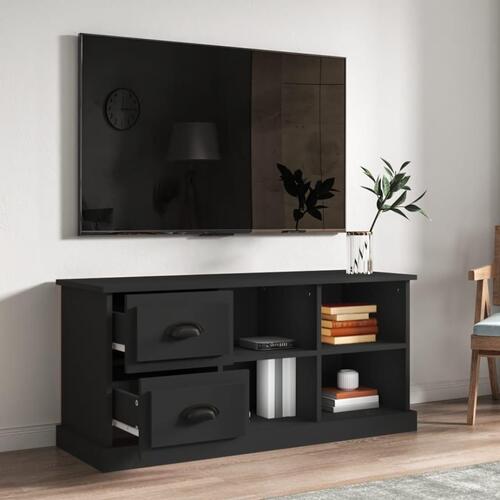Tv-bord 102x35,5x47,5 cm konstrueret træ sort