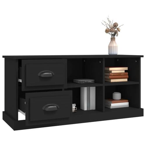 Tv-bord 102x35,5x47,5 cm konstrueret træ sort