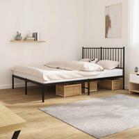 Sengeramme med sengegavl 135x190 cm metal sort