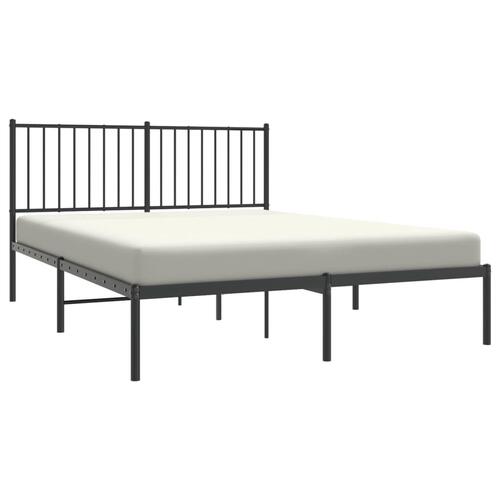 Sengeramme med sengegavl 135x190 cm metal sort