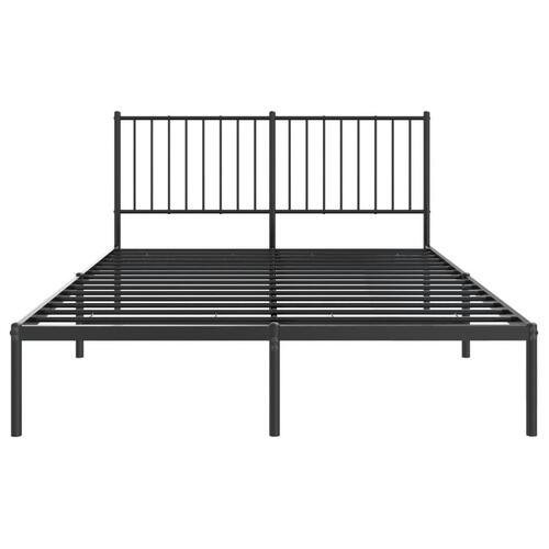 Sengeramme med sengegavl 135x190 cm metal sort