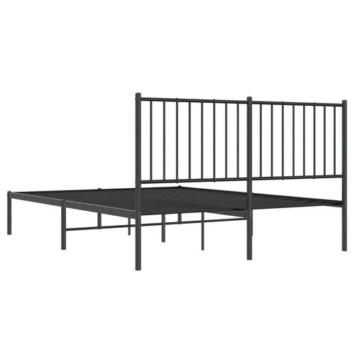 Sengeramme med sengegavl 135x190 cm metal sort