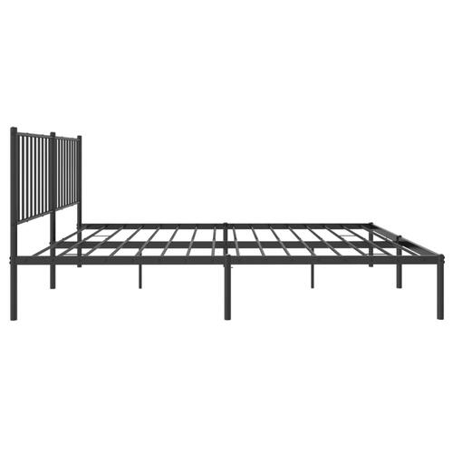 Sengeramme med sengegavl 150x200 cm metal sort