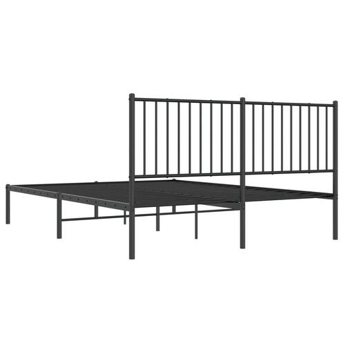 Sengeramme med sengegavl 150x200 cm metal sort