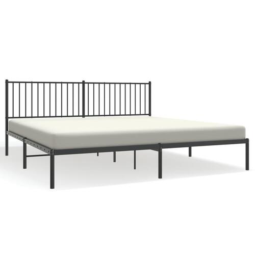Sengeramme med sengegavl 193x203 cm metal sort