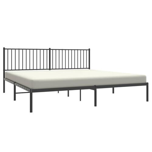 Sengeramme med sengegavl 193x203 cm metal sort