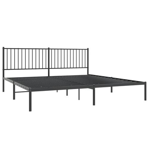 Sengeramme med sengegavl 193x203 cm metal sort