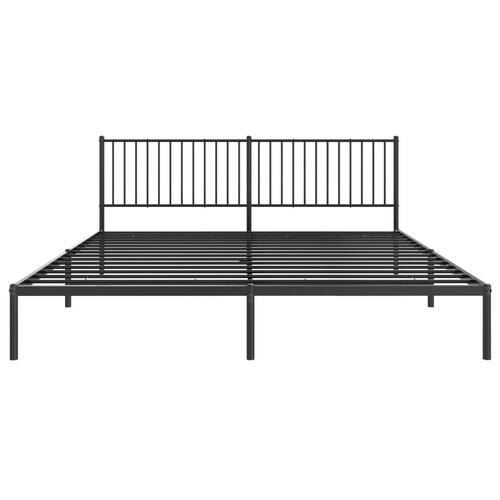 Sengeramme med sengegavl 193x203 cm metal sort