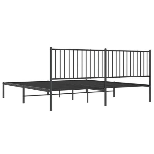 Sengeramme med sengegavl 193x203 cm metal sort