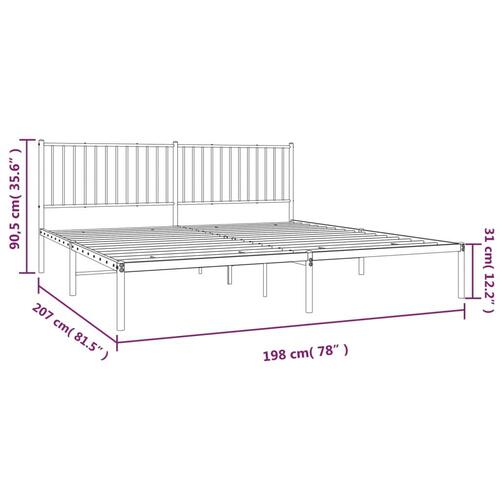 Sengeramme med sengegavl 193x203 cm metal sort