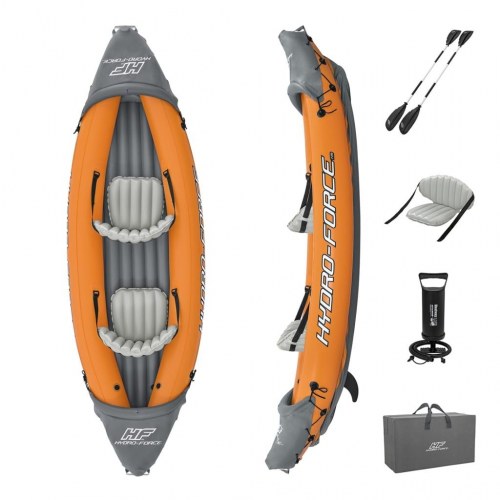 Bestway Hydro-Force Rapid X2 oppusteligt kajaksæt - 2-personers, orange/grå