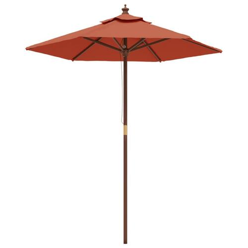 Haveparasol med træstang 196x231 cm terrakotta