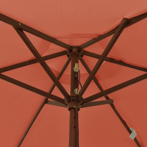 Haveparasol med træstang 196x231 cm terrakotta