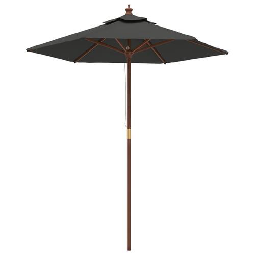 Haveparasol med træstang 196x231 cm antracitgrå