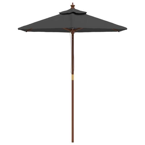 Haveparasol med træstang 196x231 cm antracitgrå