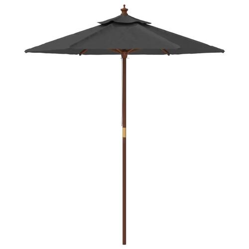 Haveparasol med træstang 196x231 cm antracitgrå