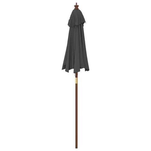 Haveparasol med træstang 196x231 cm antracitgrå