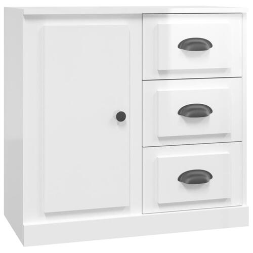 Skænk 70x35,5x67,5 cm konstrueret træ hvid højglans