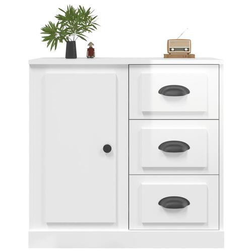 Skænk 70x35,5x67,5 cm konstrueret træ hvid højglans