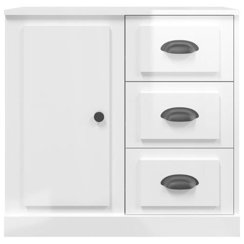 Skænk 70x35,5x67,5 cm konstrueret træ hvid højglans