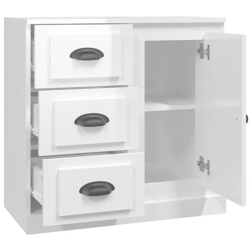Skænk 70x35,5x67,5 cm konstrueret træ hvid højglans