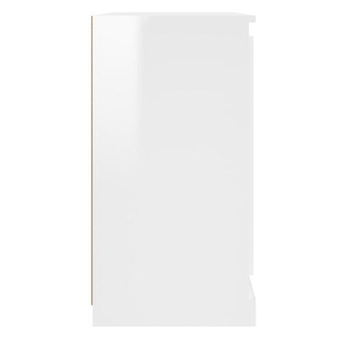 Skænk 70x35,5x67,5 cm konstrueret træ hvid højglans