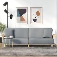 Sovesofa med armlæn stof lysegrå