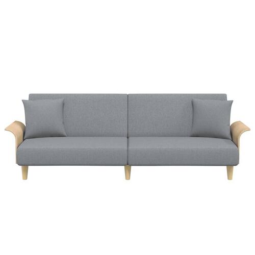 Sovesofa med armlæn stof lysegrå