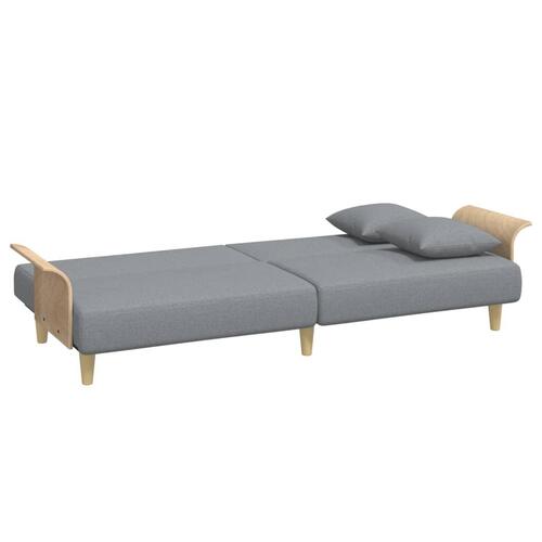 Sovesofa med armlæn stof lysegrå