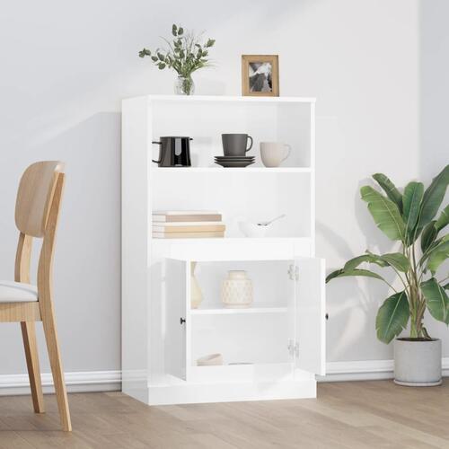 Skænk 60x35,5x103,5 cm konstrueret træ hvid højglans