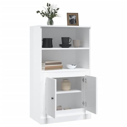 Skænk 60x35,5x103,5 cm konstrueret træ hvid højglans