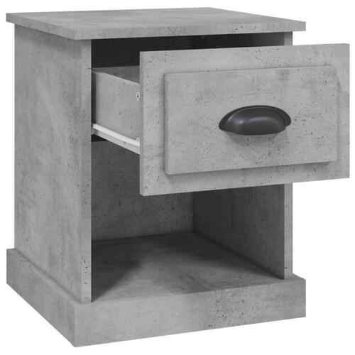 Sengebord 39x39x47,5 cm konstrueret træ betongrå
