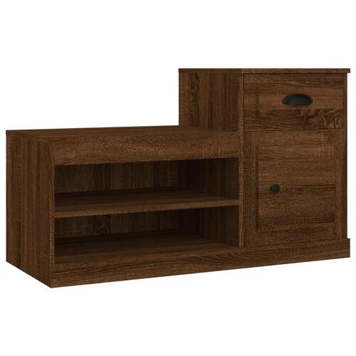 Skoskab 100x42x60 cm konstrueret træ brun egetræsfarve