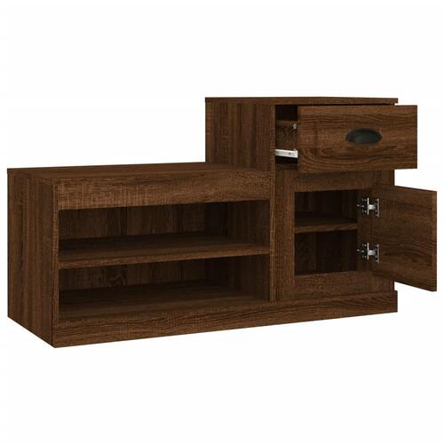 Skoskab 100x42x60 cm konstrueret træ brun egetræsfarve