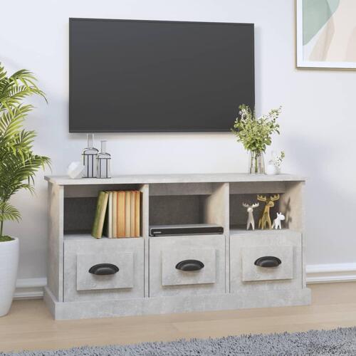 Tv-bord 100x35x50 cm konstrueret træ betongrå