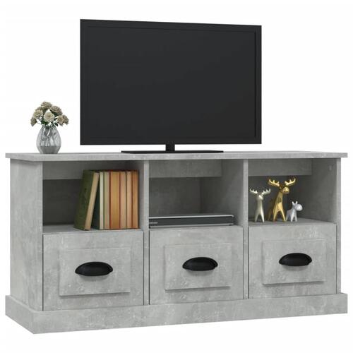 Tv-bord 100x35x50 cm konstrueret træ betongrå