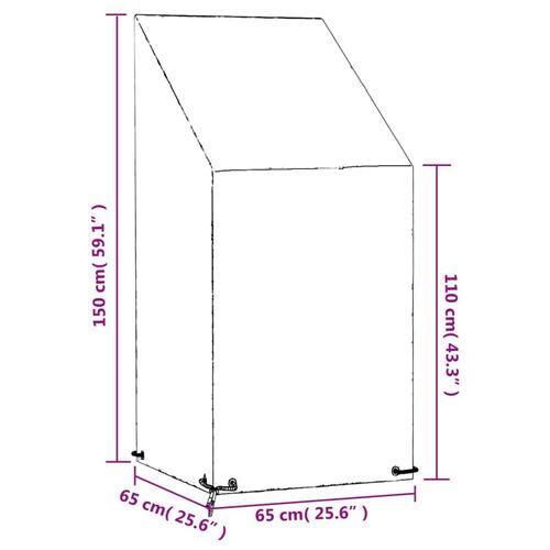 Overtræk til havestole 65x65x110/150 cm 8 øjer polyethylen
