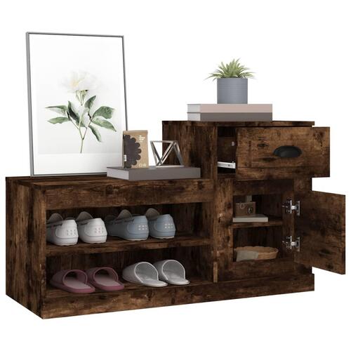 Skoskab 100x42x60 cm konstrueret træ røget egetræsfarve