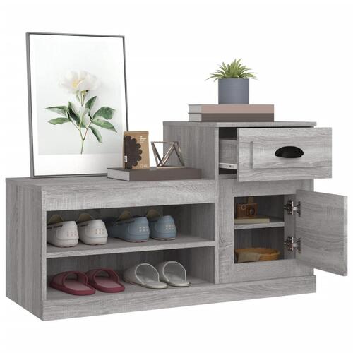 Skoskab 100x42x60 cm konstrueret træ grå sonoma-eg