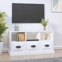 Tv-bord 100x35x50 cm konstrueret træ hvid