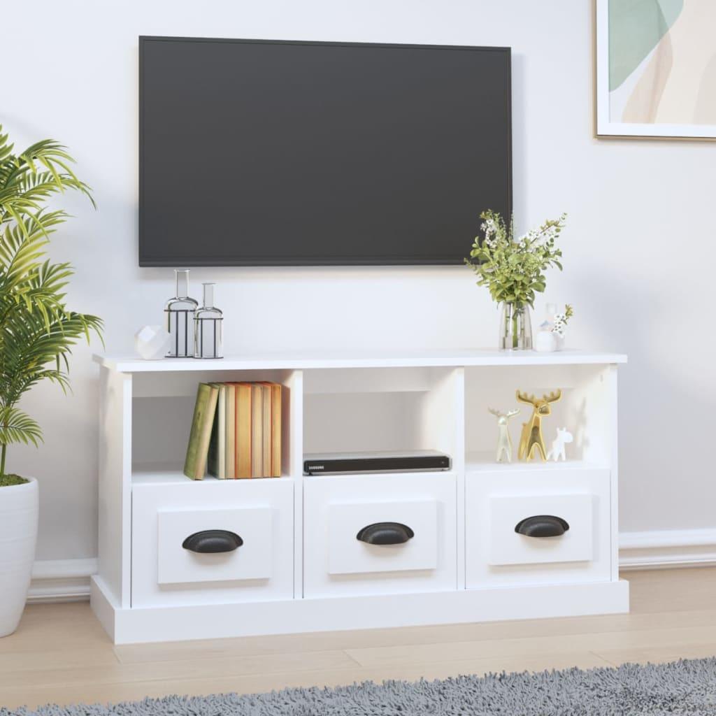 Tv-bord 100x35x50 cm konstrueret træ hvid