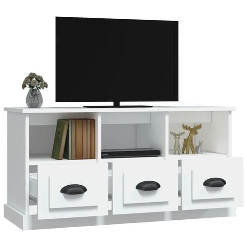 Tv-bord 100x35x50 cm konstrueret træ hvid