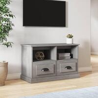 Tv-bord 80x35x50 cm konstrueret træ grå sonoma-eg
