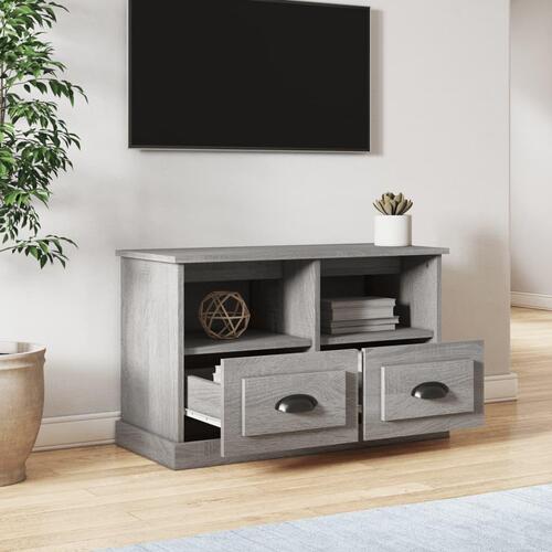 Tv-bord 80x35x50 cm konstrueret træ grå sonoma-eg