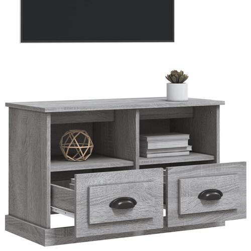 Tv-bord 80x35x50 cm konstrueret træ grå sonoma-eg