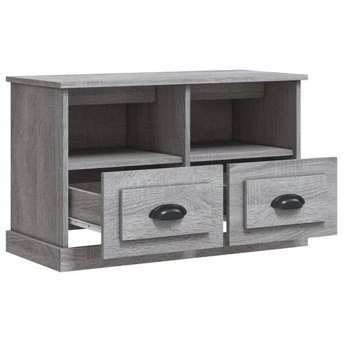 Tv-bord 80x35x50 cm konstrueret træ grå sonoma-eg