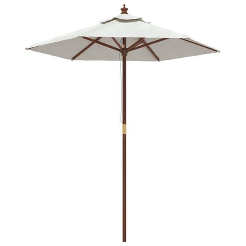 Haveparasol med træstang 196x231 cm sandfarvet