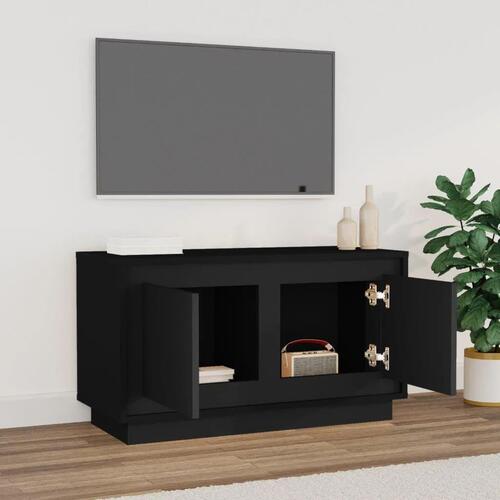 Tv-bord 80x35x45 cm konstrueret træ sort