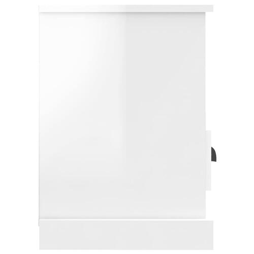 Tv-bord 80x35x50 cm konstrueret træ hvid højglans